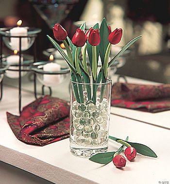 Carved Red Tulips