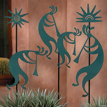 Kokopelli Yard Stakes
