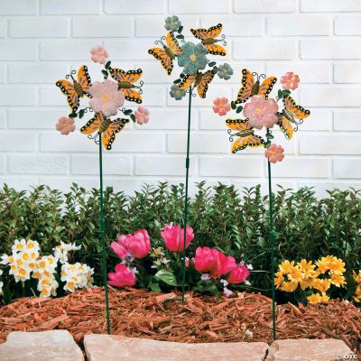 Floral Pinwheel Yard Stakes