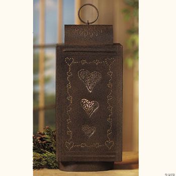 Rustic Punched Heart Candle Light