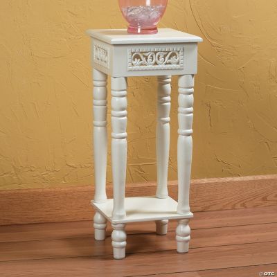 White Table with Floral Design