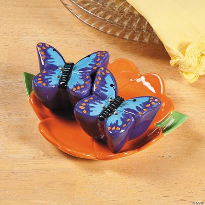 Butterfly Salt & Pepper Shakers on Flower