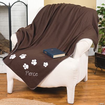 Embroidered Fleece Pet Throw