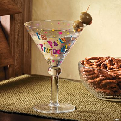 “I'm Party Trained” Martini Glass