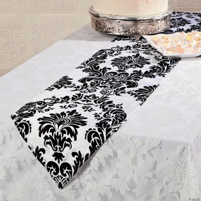 Black & White Table Runner Oriental Trading