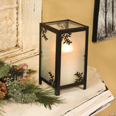 Tall Branches Frosted Candleholder
