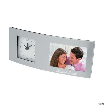 Personalized Silver Clock With Frame