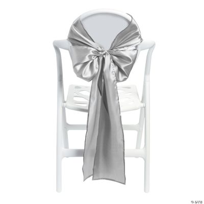 Satin Silver Chair Bows