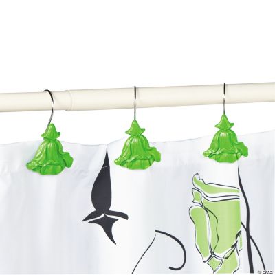 Black & White Floral Bathroom Collection Shower Curtain Hooks