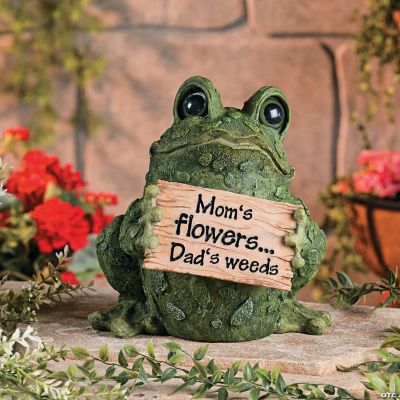 “Mom's Flowers...Dad's Weeds” Garden Frog