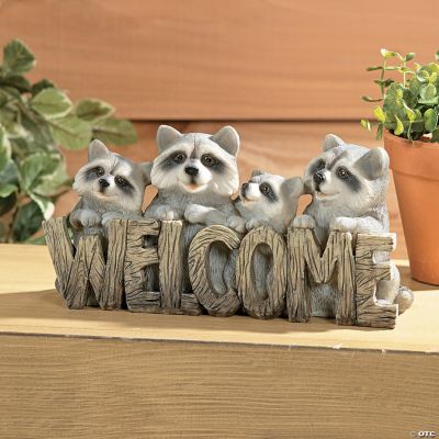 “Welcome” Raccoon Sign