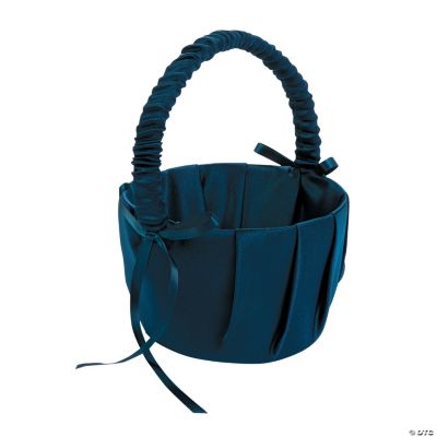 Navy Flower Girl Basket