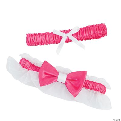 White & Pink Wedding Garter Set