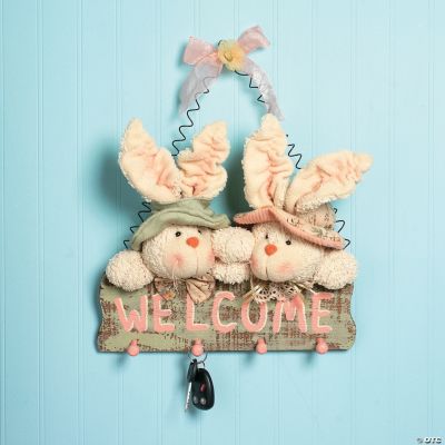 Plush “Welcome” Bunny Wall Décor