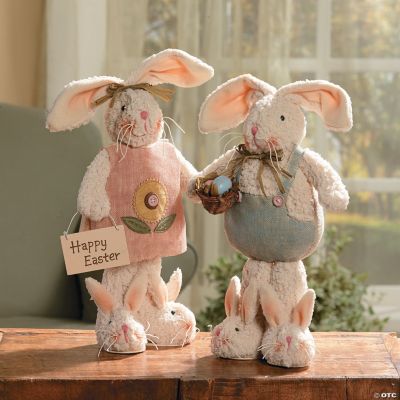Standing Bunny Girl and Boy with Slippers