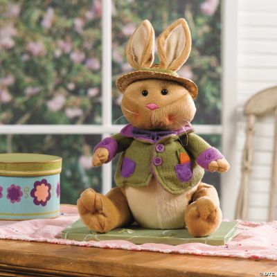 Plush Bunny with Straw Hat