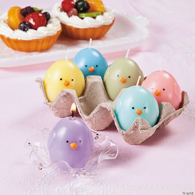 Chick Candles In Egg Crate