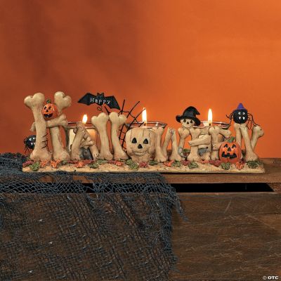 “Happy Halloween” Bone Votive Holder