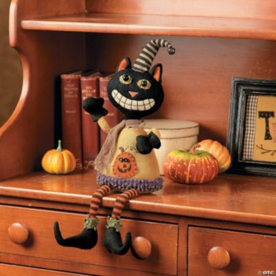 Plush Sitting Black Cat