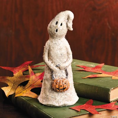 Glittered Ghost with Pumpkin Basket