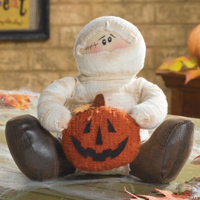 Plush Sitting Mummy with Pumpkin