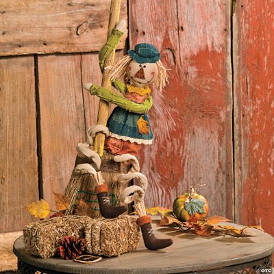 Long Leg Scarecrow with Orange Shirt