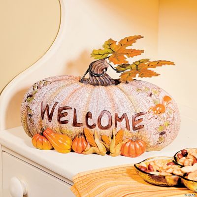 White “Welcome” Pumpkin