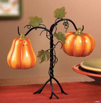 Pumpkin Salt & Pepper Shakers on a Tree