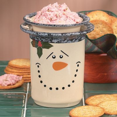 Holiday Snowman Dip Bowl with Base