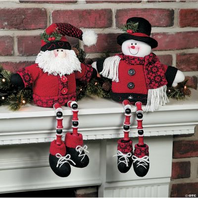 Dangle-Leg Santa & Snowman