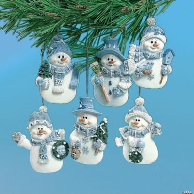 Blue Snowman Ornaments