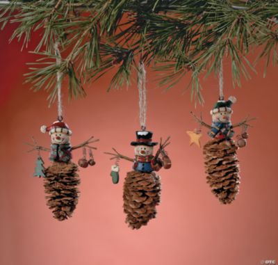 Snowman Pinecone Ornaments