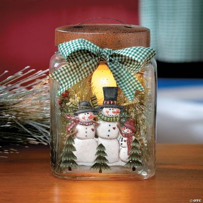 Snowmen Jar Lamp