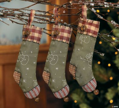 Country Christmas Stocking Ornaments