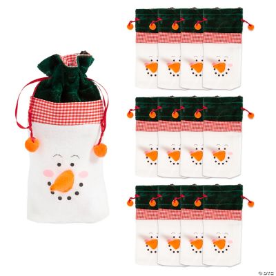 Snowman Drawstring Gift Bags