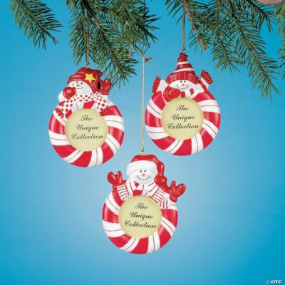 Red & White Snowman Ornaments
