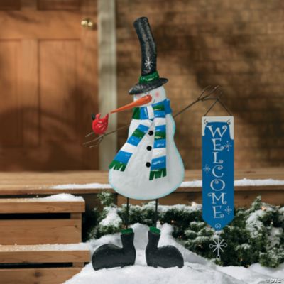 Snowman "Welcome" Yard Stake