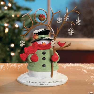 Snowman with Rustic Tree