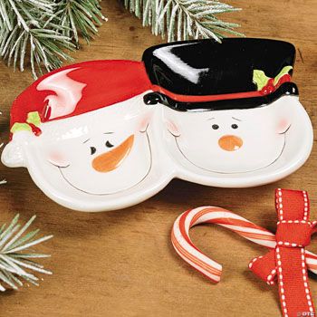 Divided Snowman Mini Dish