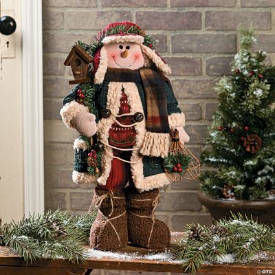 Standing Snowman with Birdhouse