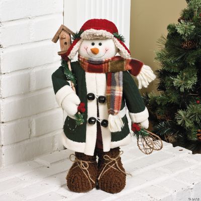 Standing Snowman with Birdhouse