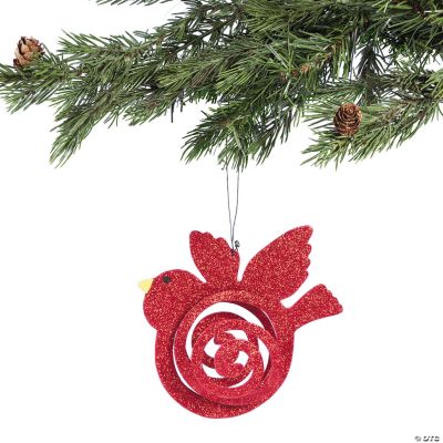 Spiral Cut Glitter Bird Ornament