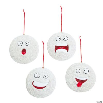 Crazy Face Snowball Ornaments