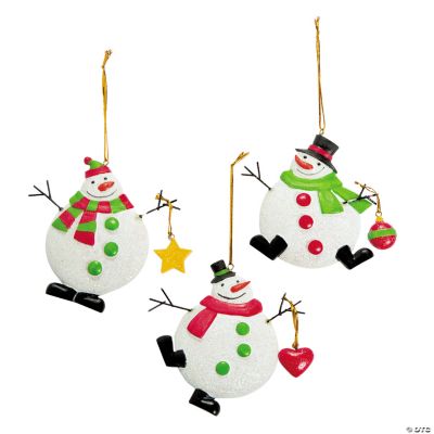 Red, White & Green Snowman Ornaments