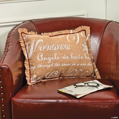 Holiday Print Burlap Pillow