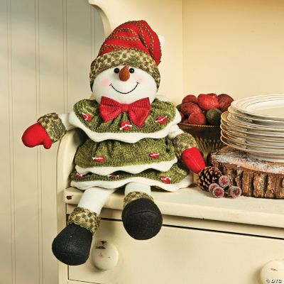 Plush Sitting Button Snowman