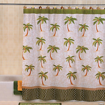 Palm Tree Shower Curtain - Oriental Trading - Discontinued