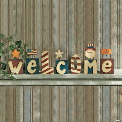 Patriotic “Welcome” Blocks