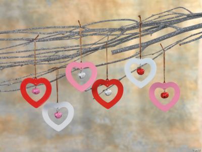 Jingle Bell Heart-Shaped Ornaments