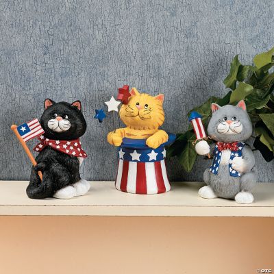 Patriotic Cat Figurines